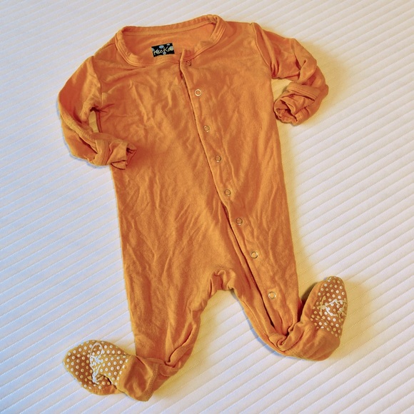Orange Kickee Pants Bamboo Footed Sleeper 0-3